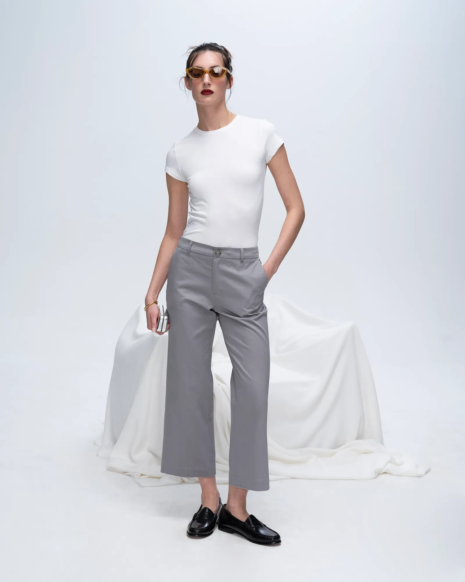 Pima Cotton Baby Tee - White Collared Comfort Fit Design