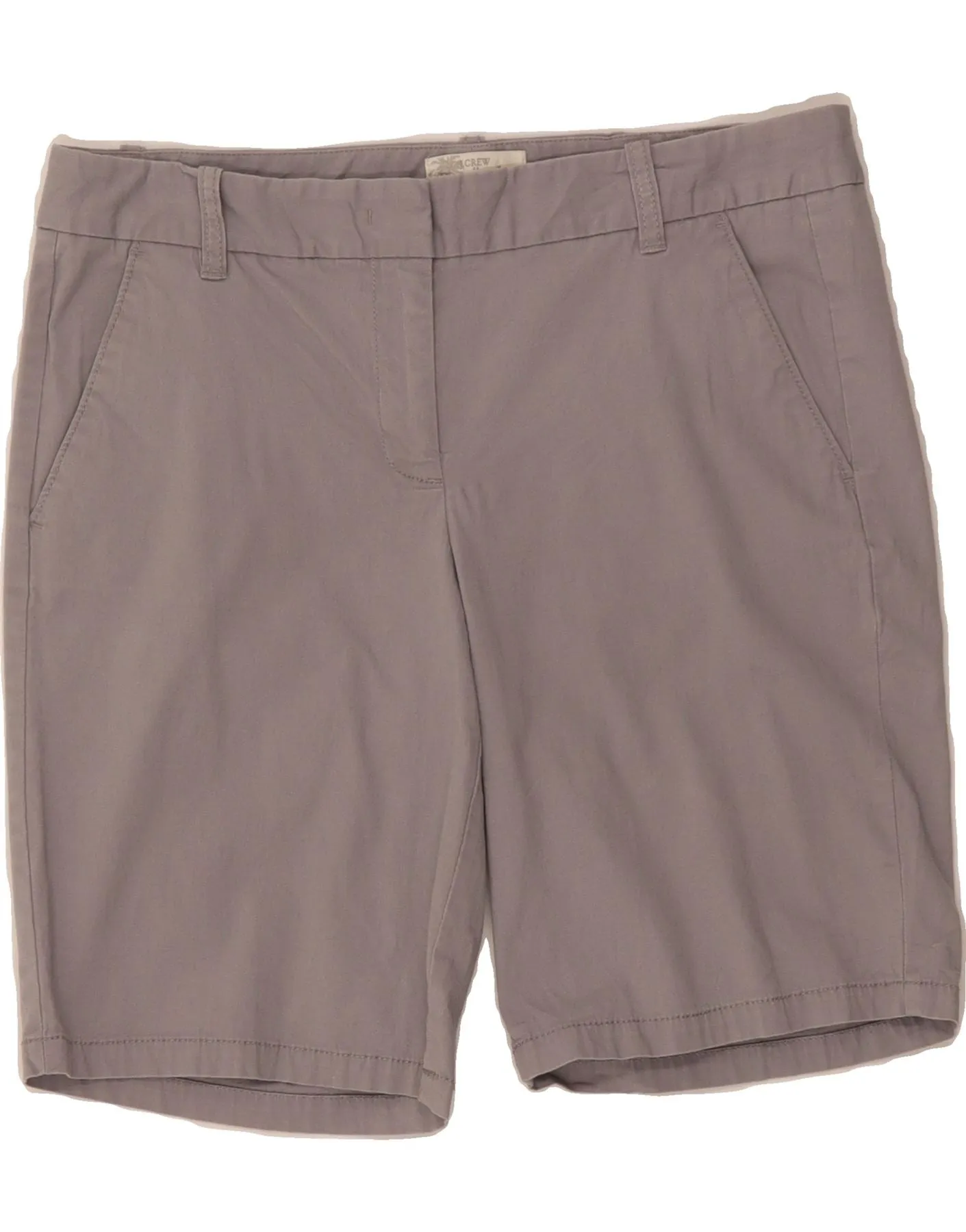 J. CREW Womens Bermuda Shorts US 4 Small W32  Grey Cotton Polished Finish Soft touch finish
