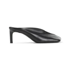 Pointed Toe Black Nappa Leather Mules Iconic Style