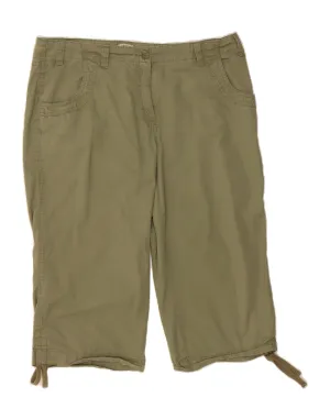 Lightweight Weave IZOD Womens Bermuda Shorts US 16 2XL W38 Khaki Cotton