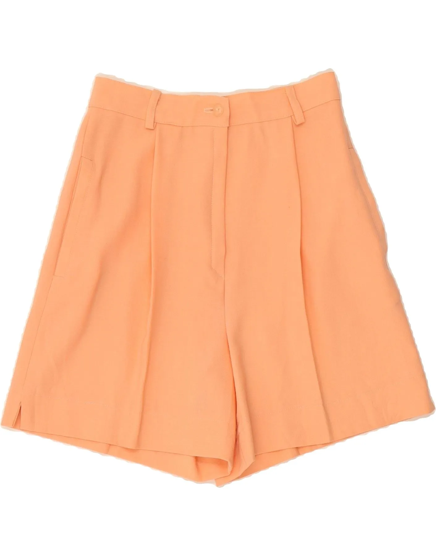 VINTAGE Womens High Waist Pegged Chino Shorts IT 44 Medium W27  Orange High-End Finish Lightweight Weave