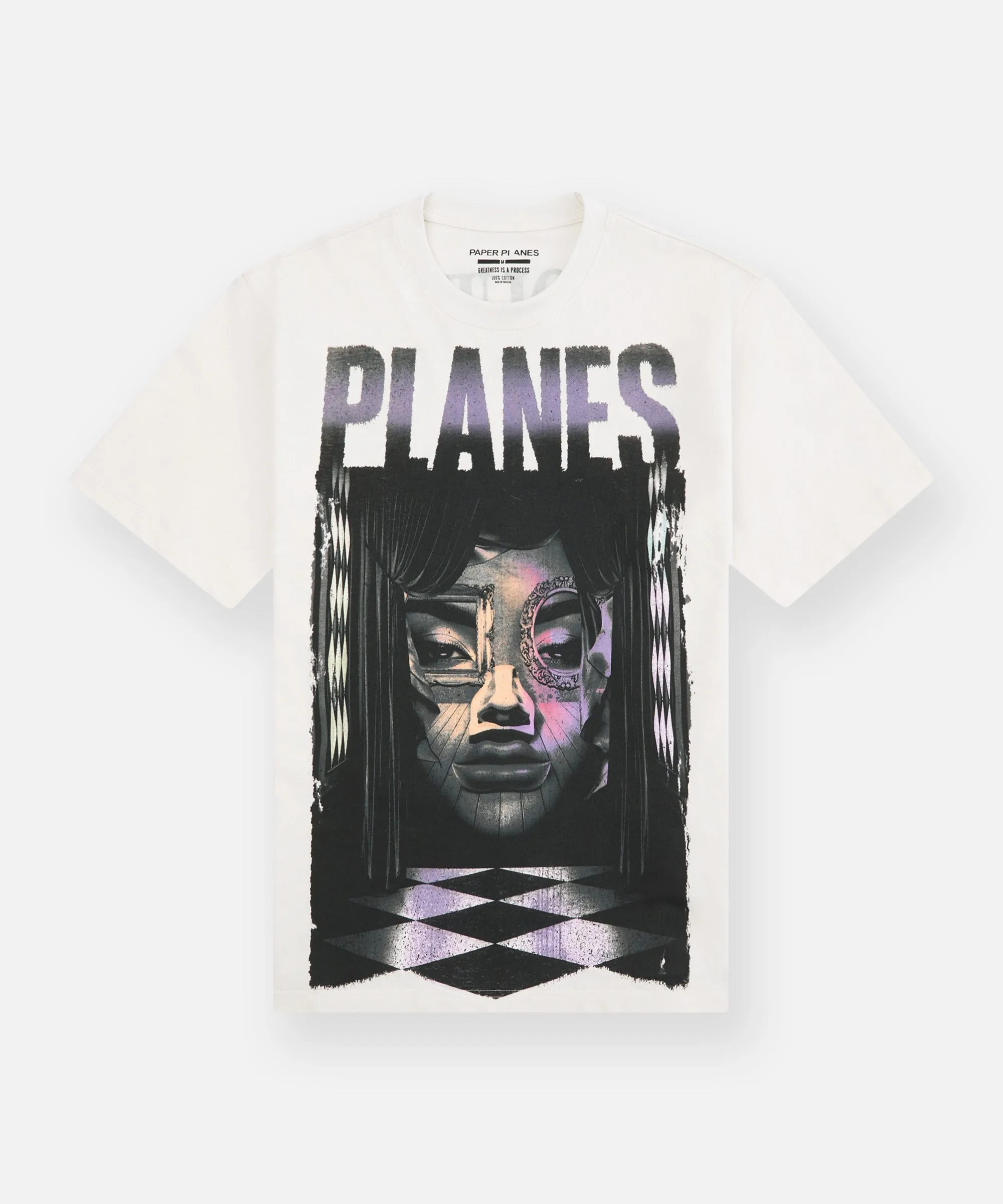 Relax Fit Design Layering Wear Surrealist Face Heavyweight Tee