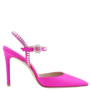 Wear resistant Stuart Weitzman Ladies Flamingo Gemcut 100 Ankle Strap Pump