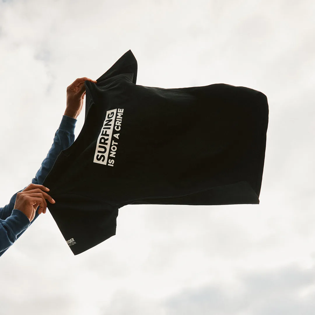 Surfing Is Not A Crime Tee Loose fitting comfort