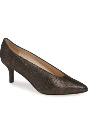 Prezioso Text/crack Pumps - Medium Width In Graphite Bridal Footwear