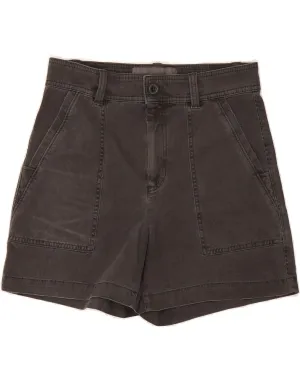 EDDIE BAUER Womens Chino Shorts US 4 Small W30 Grey Cotton Flex Fit Collar Weekend Style