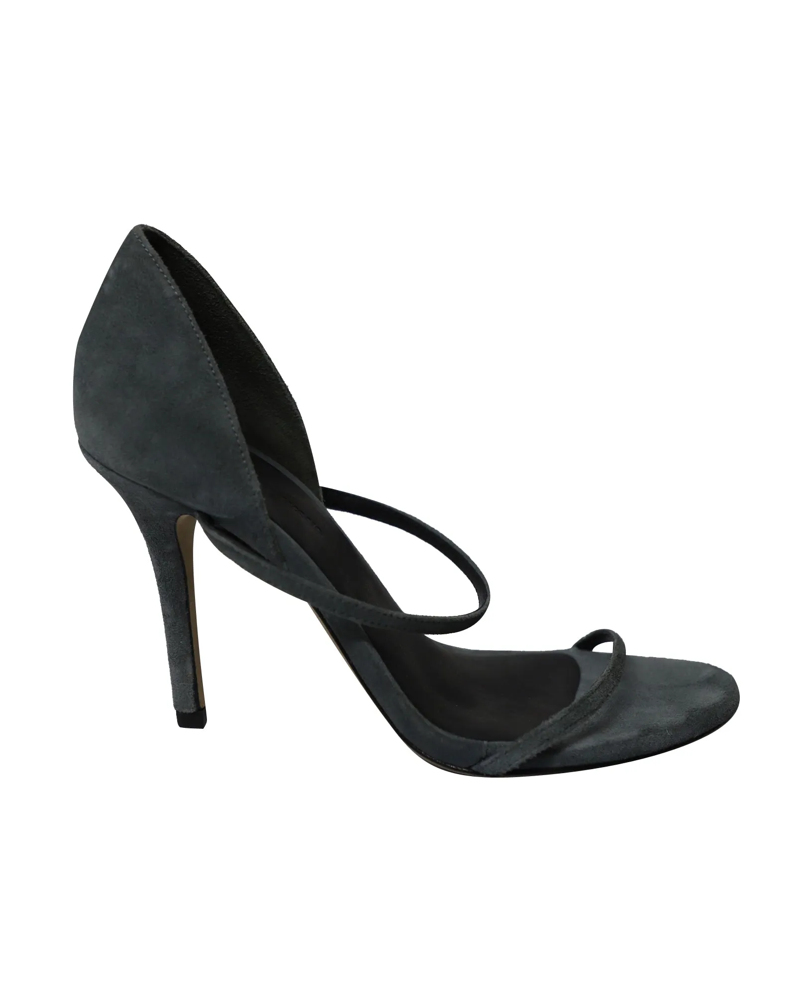 Alexander Wang Stasya Strap Sandals in Dusty Blue Suede soft look