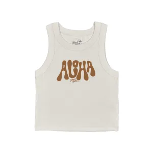 Stay Cool PUFFY ALOHA RIB CROP TANK