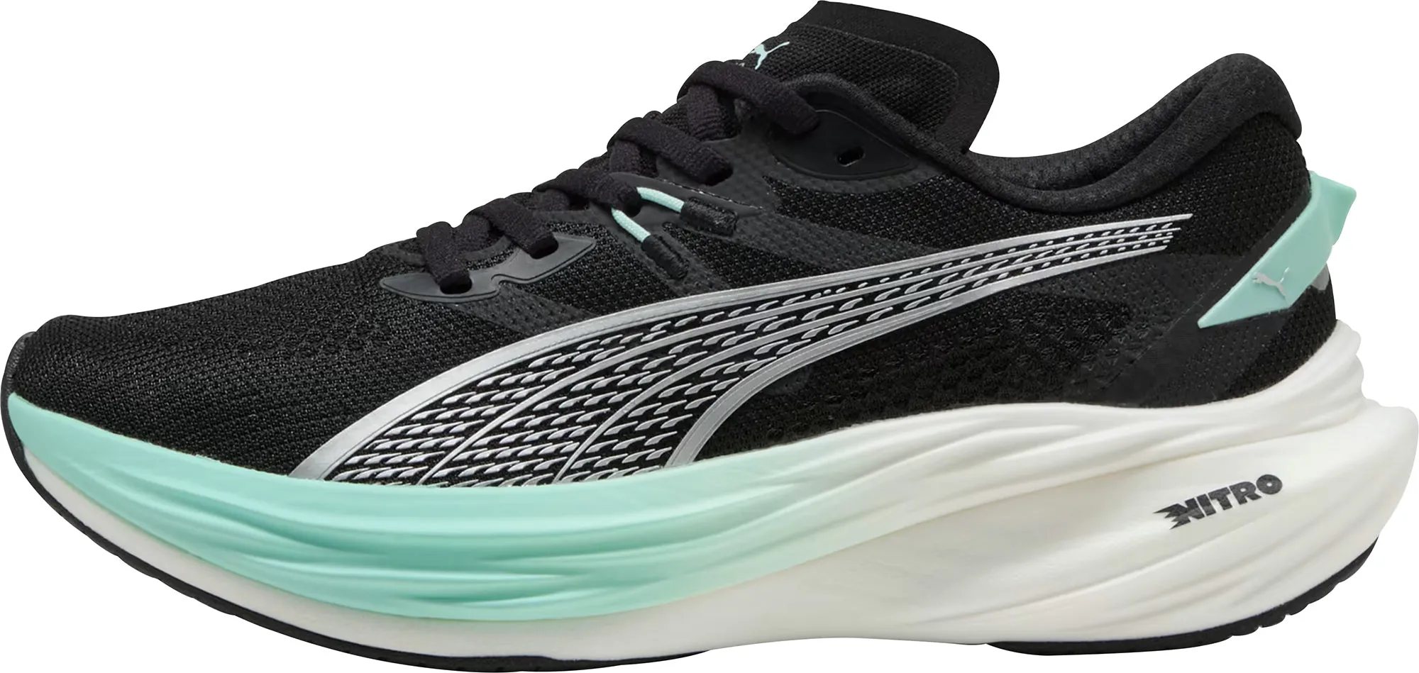 Puma Deviate Nitro 3 Womens Running Shoes - Black Tear Resistant Upper Material Reinforced Tensile Web