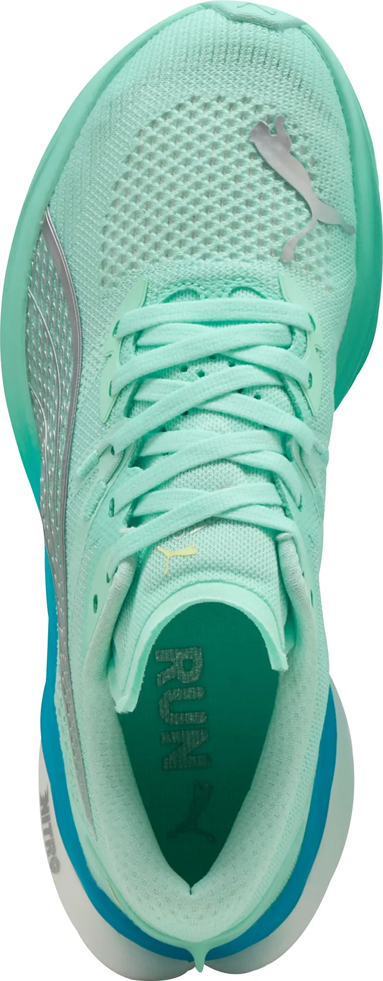 Puma Deviate Nitro 3 Womens Running Shoes - Green soccer - compatible running shoes running for endurance shoes