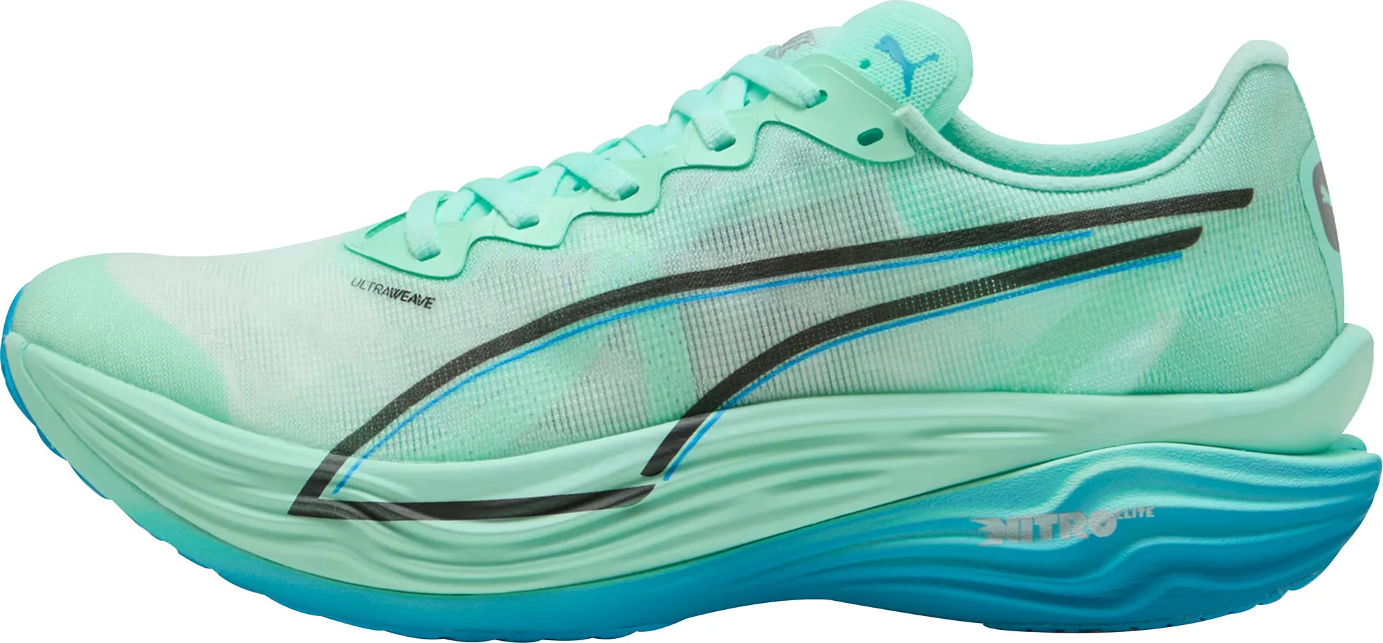 fall running shoe environment Rolling Gait Puma Deviate Nitro Elite 3 Womens Running Shoes - Green