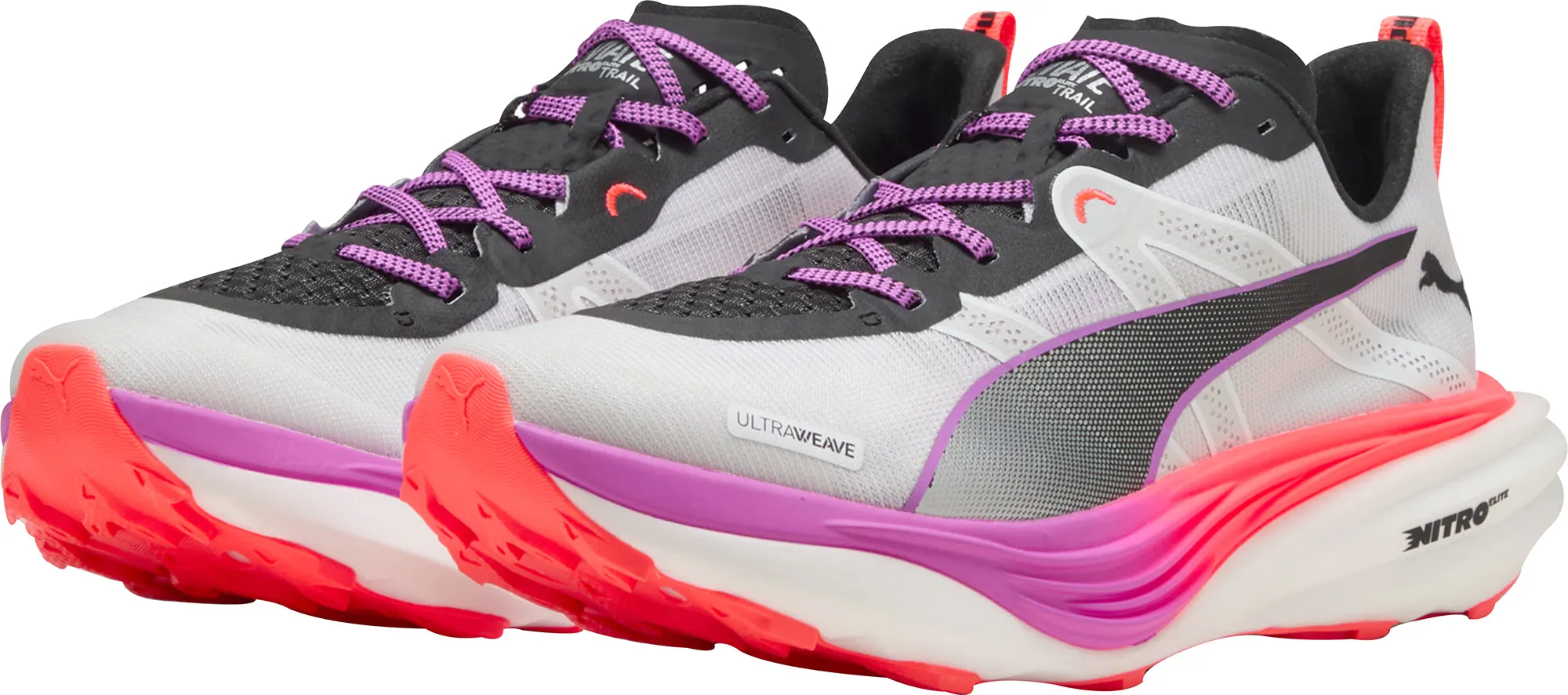 Puma Deviate Nitro Elite Womens Trail Running Shoes - White Ankle Lock System