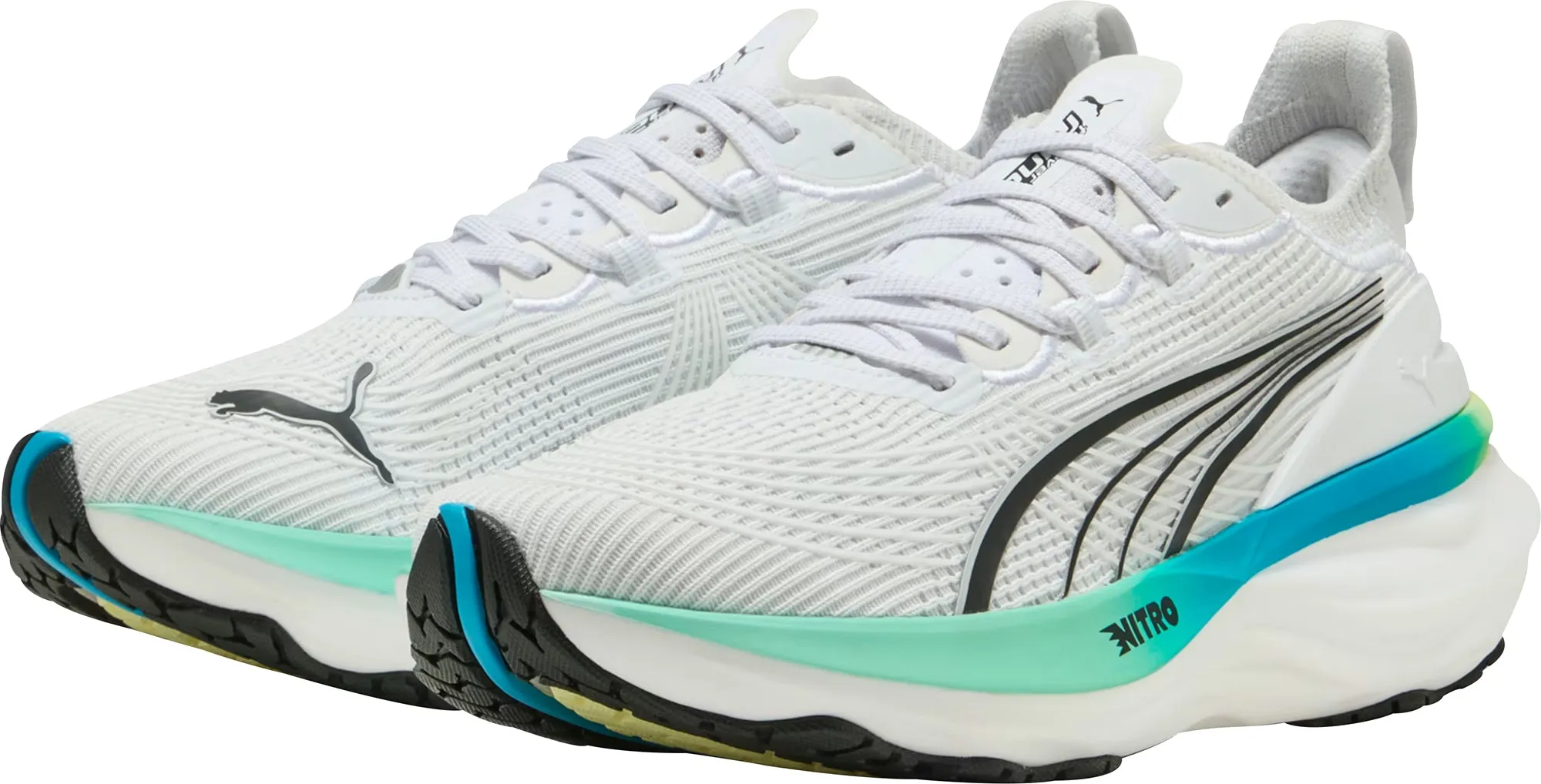 zipper Foot Shock Diffusion Puma ForeverRun Nitro 2 Womens Running Shoes - White
