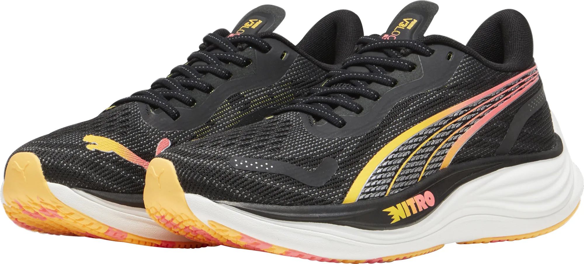 Puma Velocity Nitro 3 Womens Running Shoes - Black Stable Landing Platform Flexible Grooves