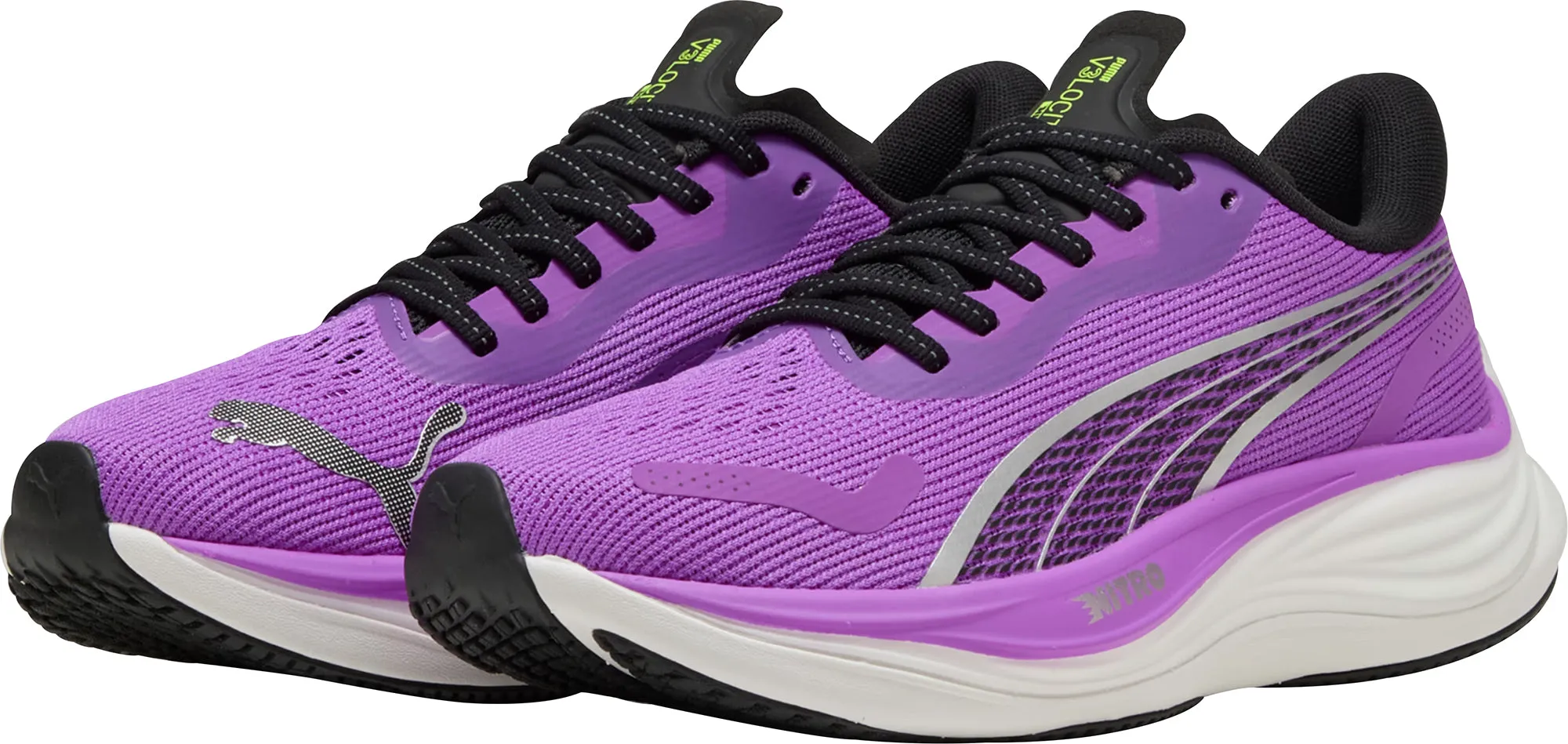 Comfortable Heel Cup Puma Velocity Nitro 3 Womens Running Shoes - Purple