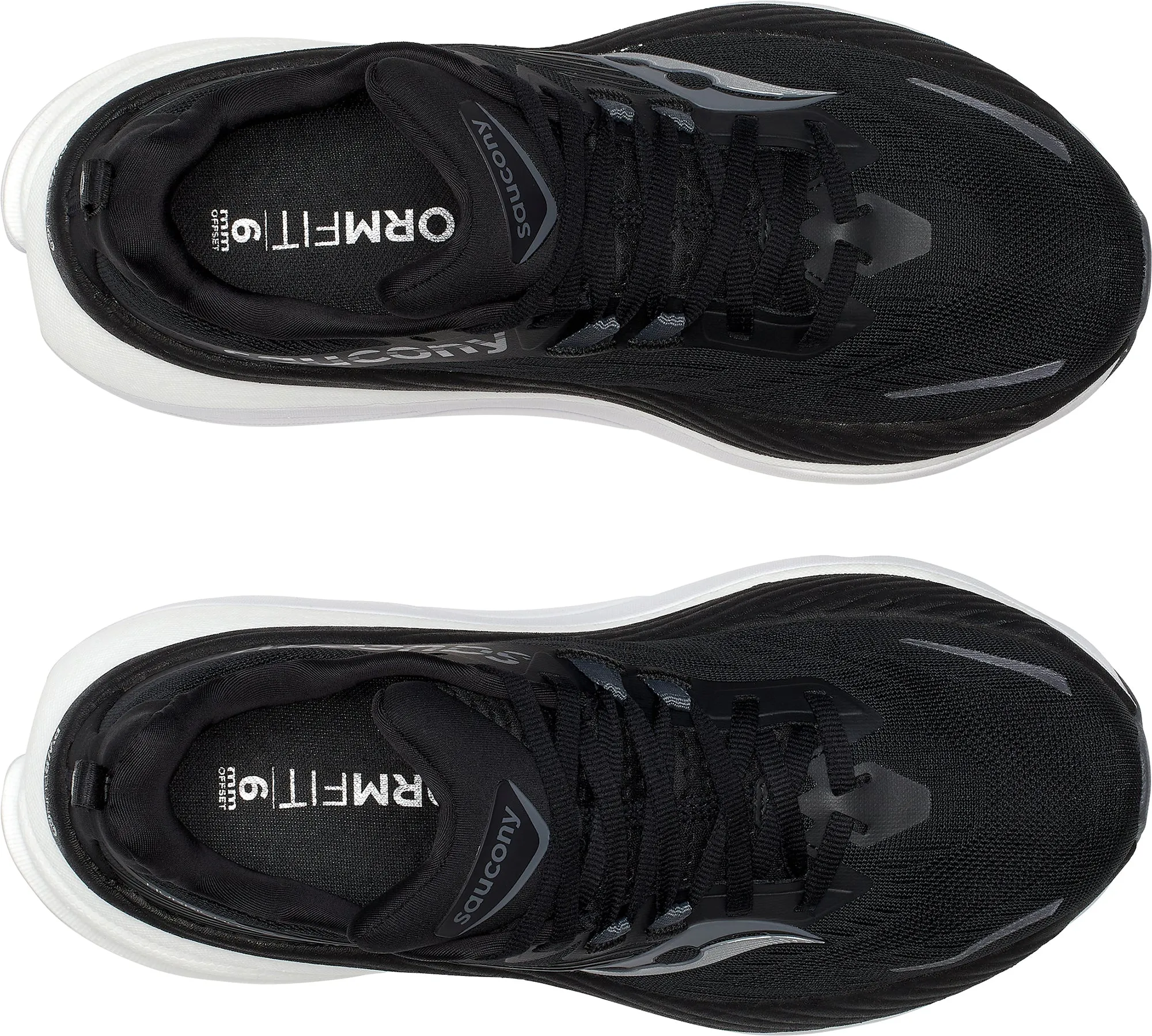 running for a way to stay balanced Saucony Hurricane 24 WIDE FIT Womens Running Shoes - Black