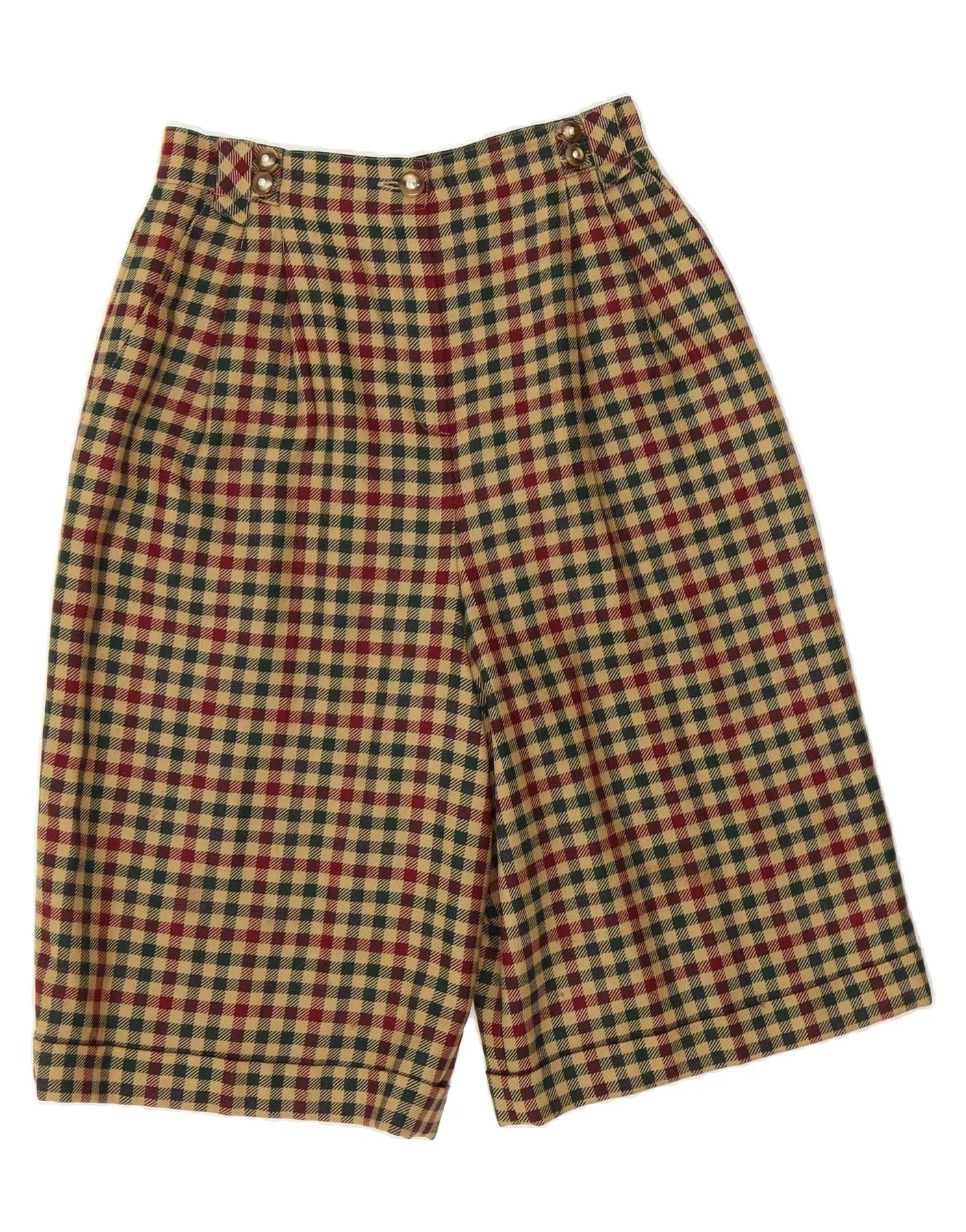 Ergonomic Back Panel BASLER Womens Wide Leg Chino Shorts W26 Small Multicoloured Gingham