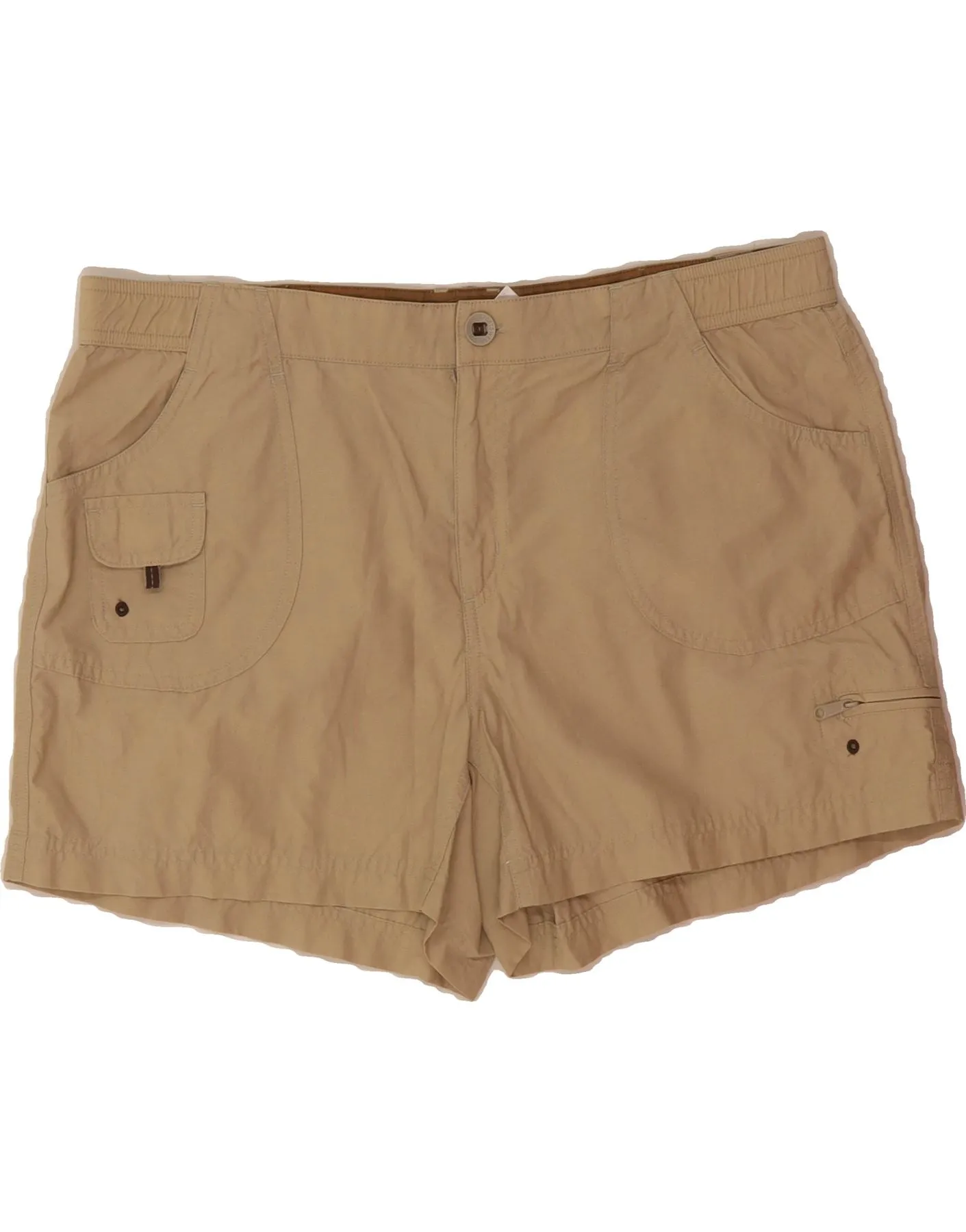 Embroidered Logo COLUMBIA Womens Cargo Shorts Large W38  Beige Cotton