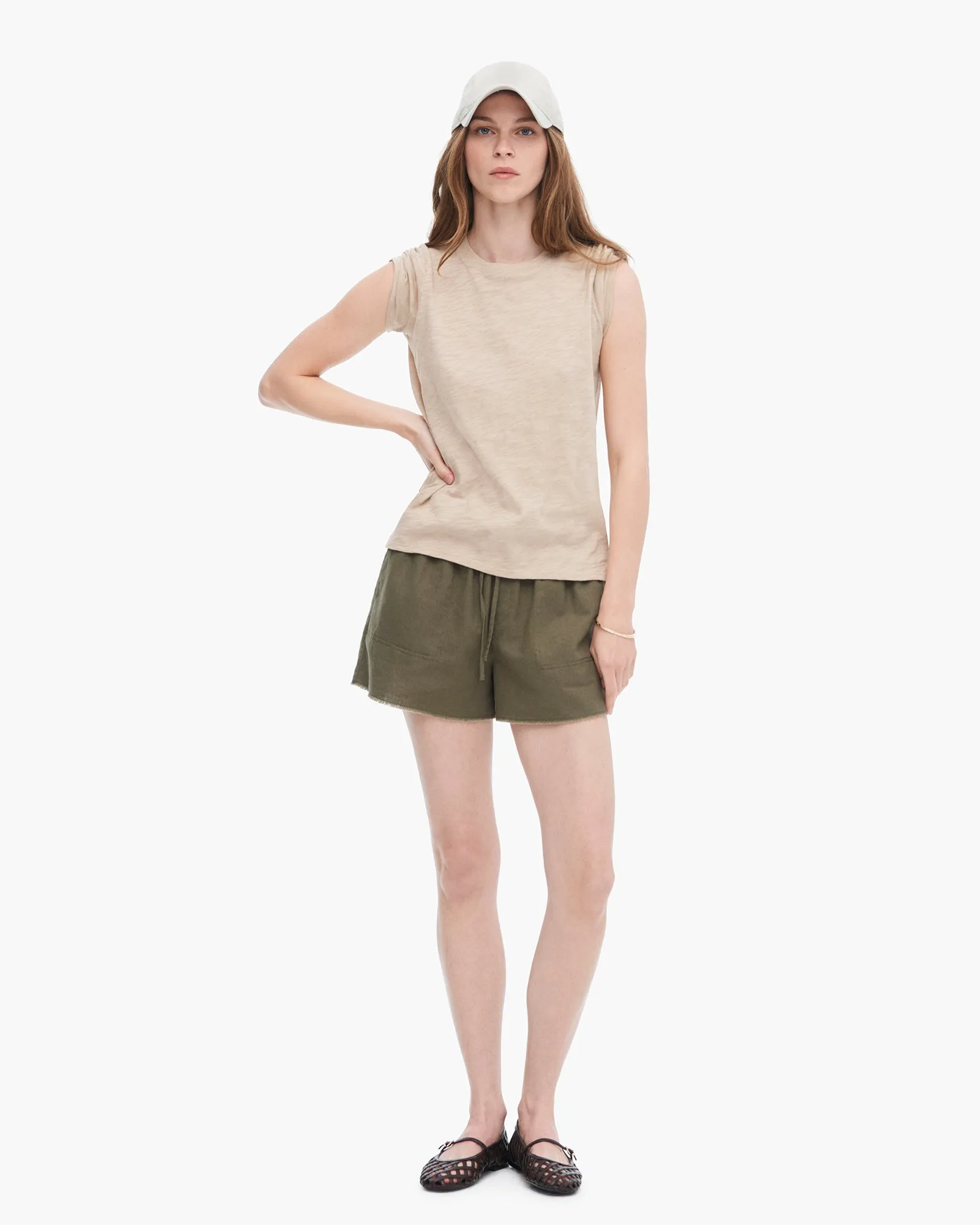 Slim Fit Wear Slub Jersey Schoolboy Short Sleeve Crew Neck Tee - Dune