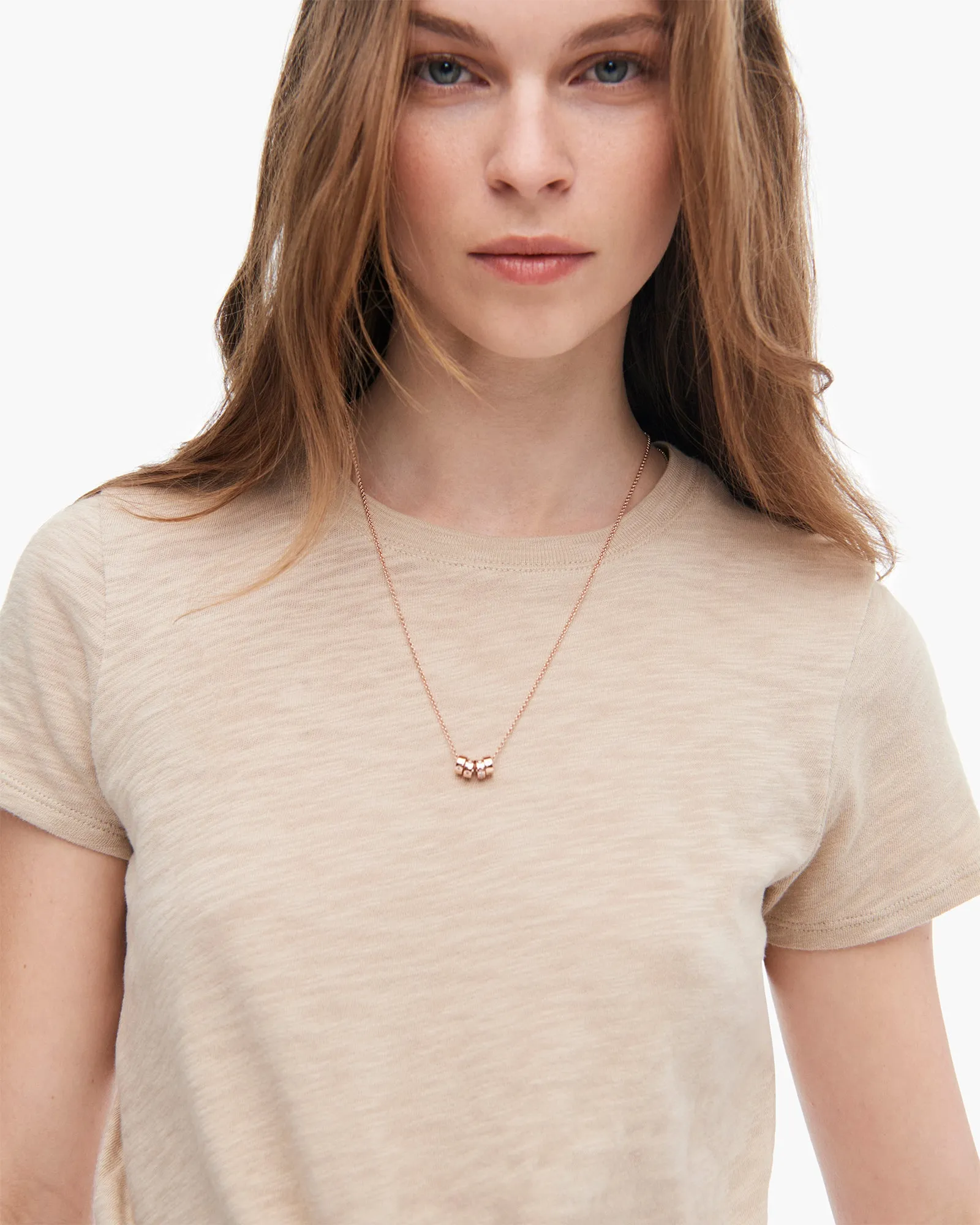 Slub Jersey Schoolboy Short Sleeve Crew Neck Tee - Dune Versatile Style Trend Cool and casual