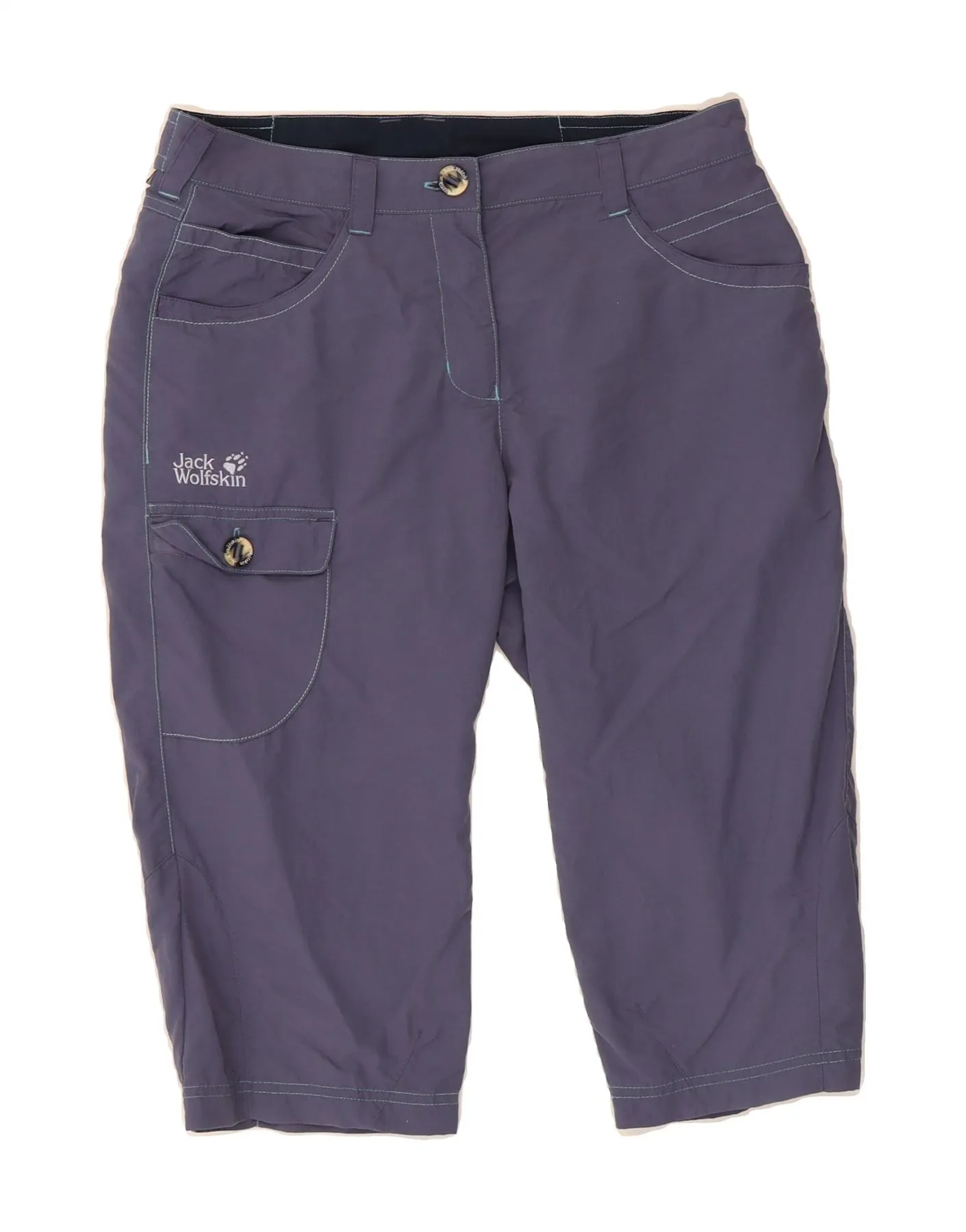 Seasonal Wardrobe JACK WOLFSKIN Womens Cargo Shorts UK 10/12 Medium W30 Blue Polyamide