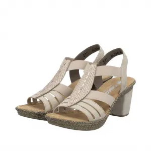 Weekend Energy Sophisticated Shoes Rabea Rhinestone Leaf High Heel Sandal In Ginger