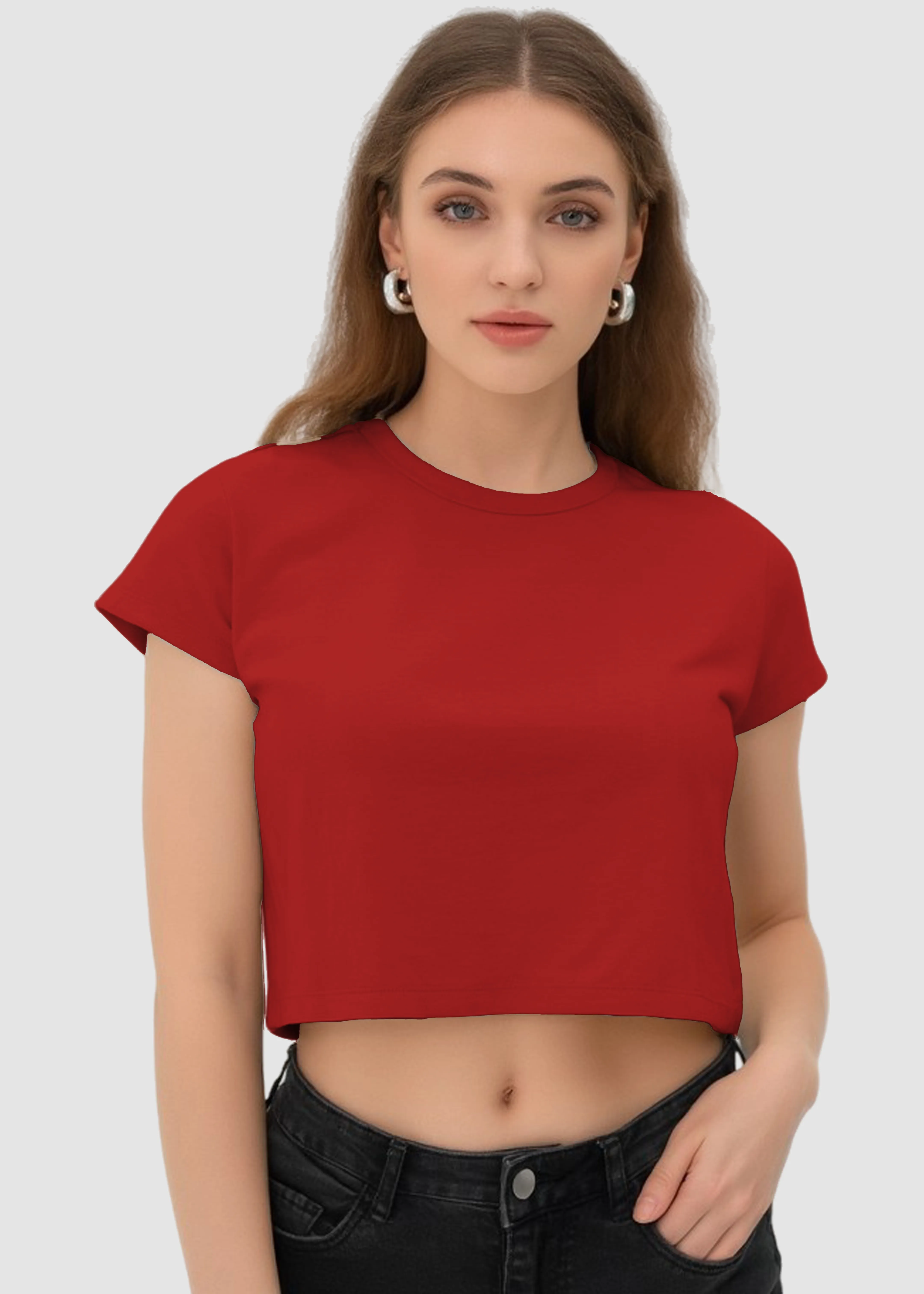 Wool combination Red Crop Top | FC39