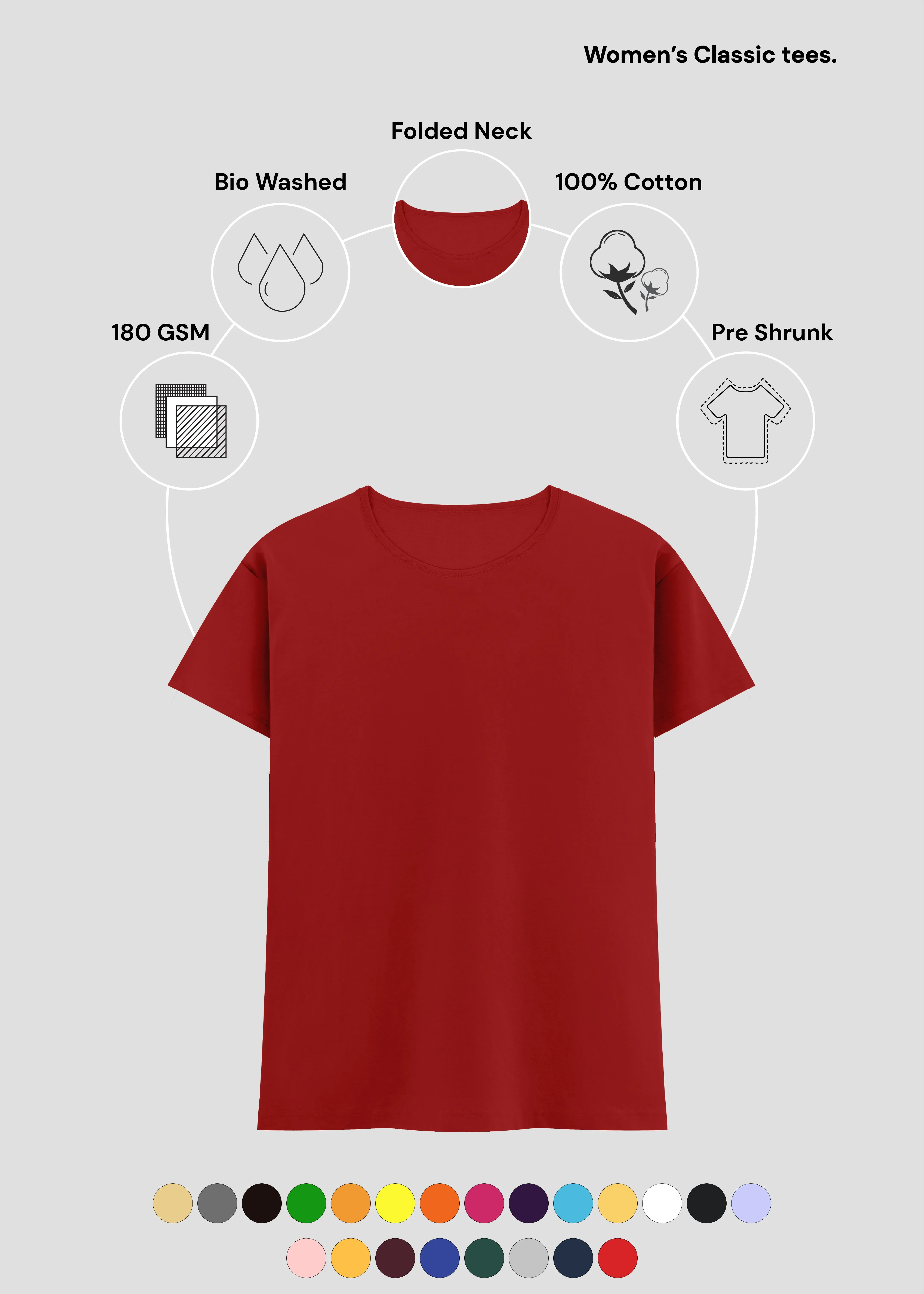Red Women's Classic T-Shirt | FC21 Sleek Performance Fit