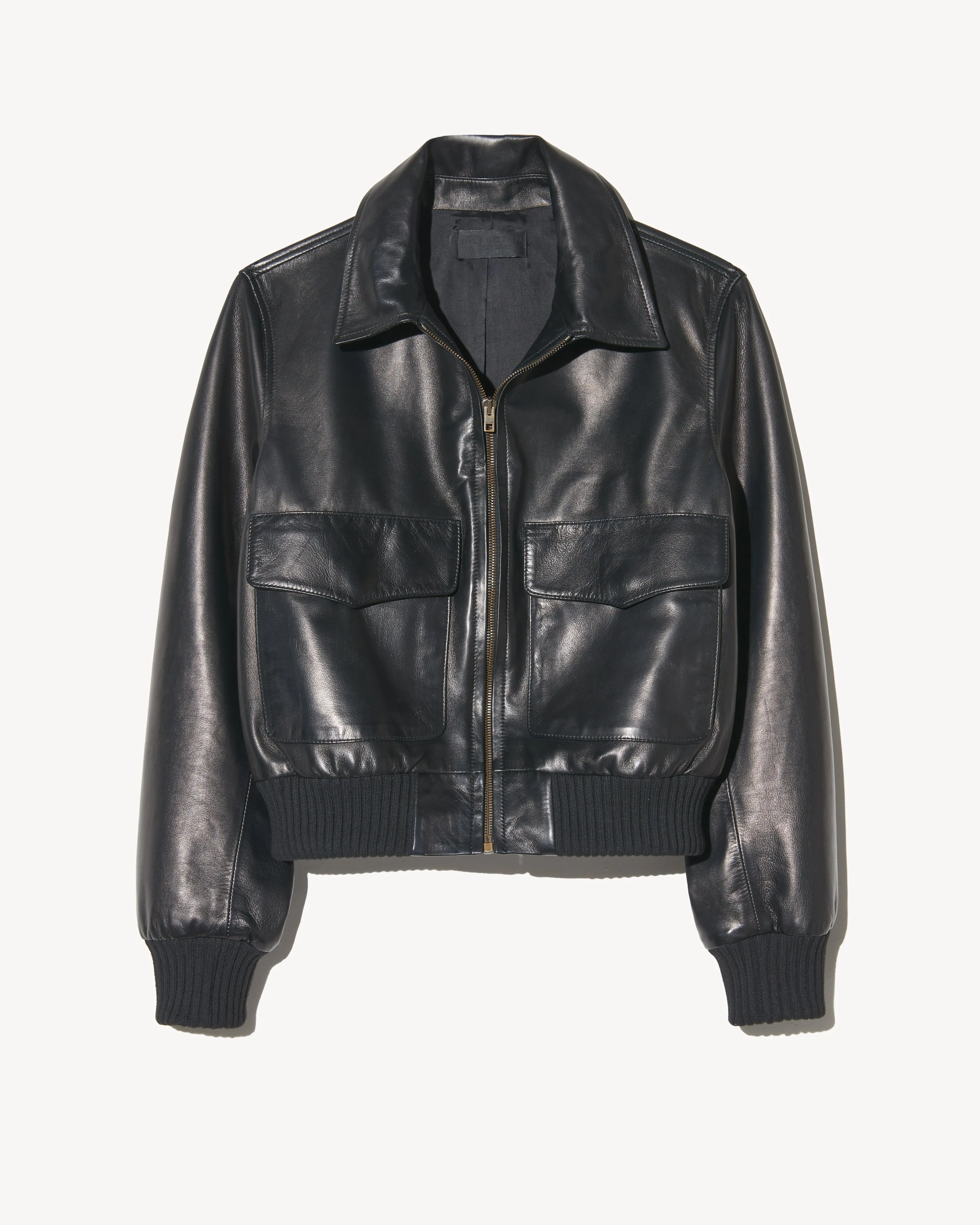 Cozy Hood Detail REDLEY LEATHER BOMBER JACKET