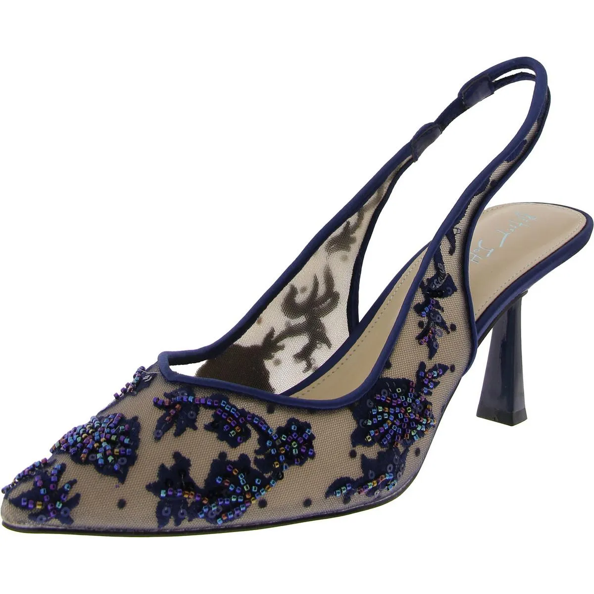 NIKKI Womens Cushioned Footbed Laceless Slingback Heels High Heel Memory foam insole