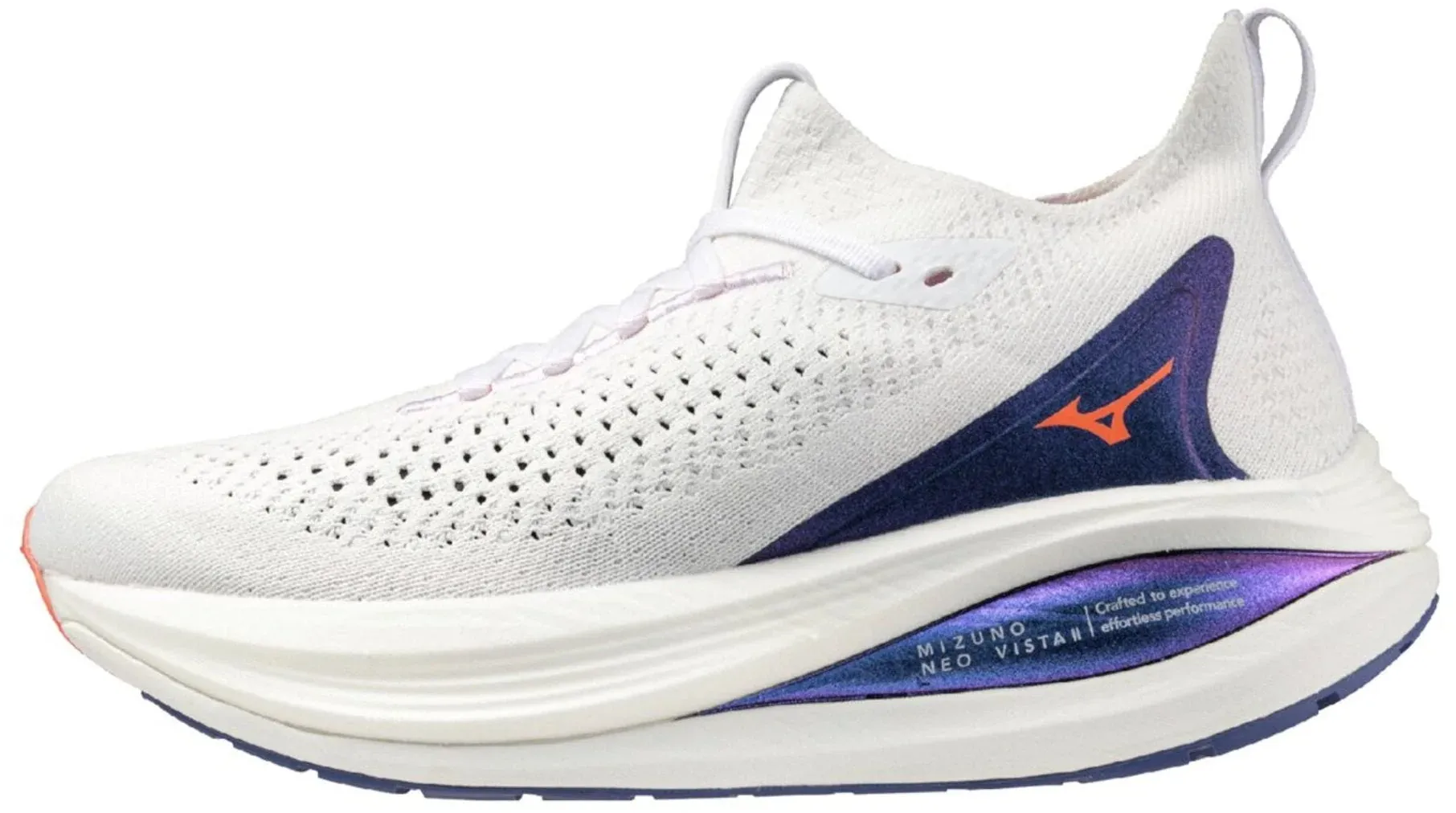 Mizuno Neo Vista 2 Womens Running Shoes - White Fashion - forward Stabilizing Heel Clip