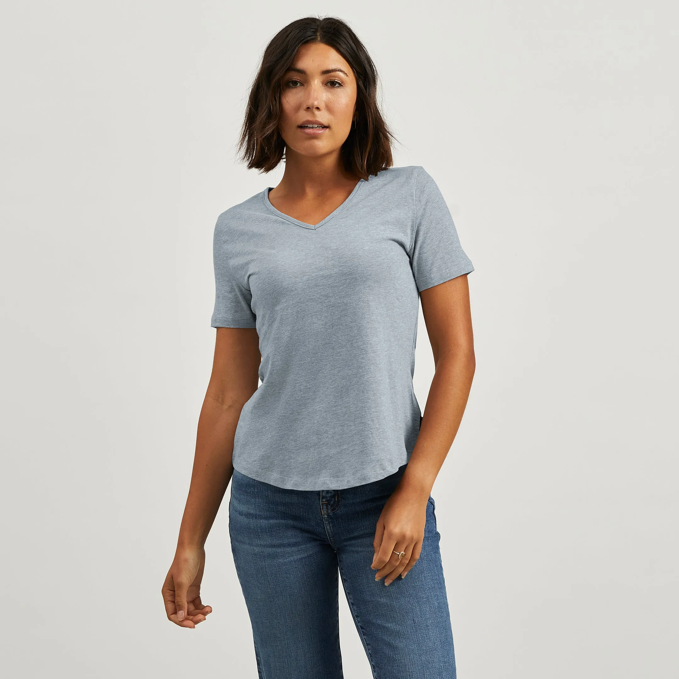 Recycled V-Neck Tee Rayon blend UV resistant