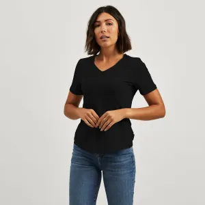 Recycled V-Neck Tee No Shrink Fabric