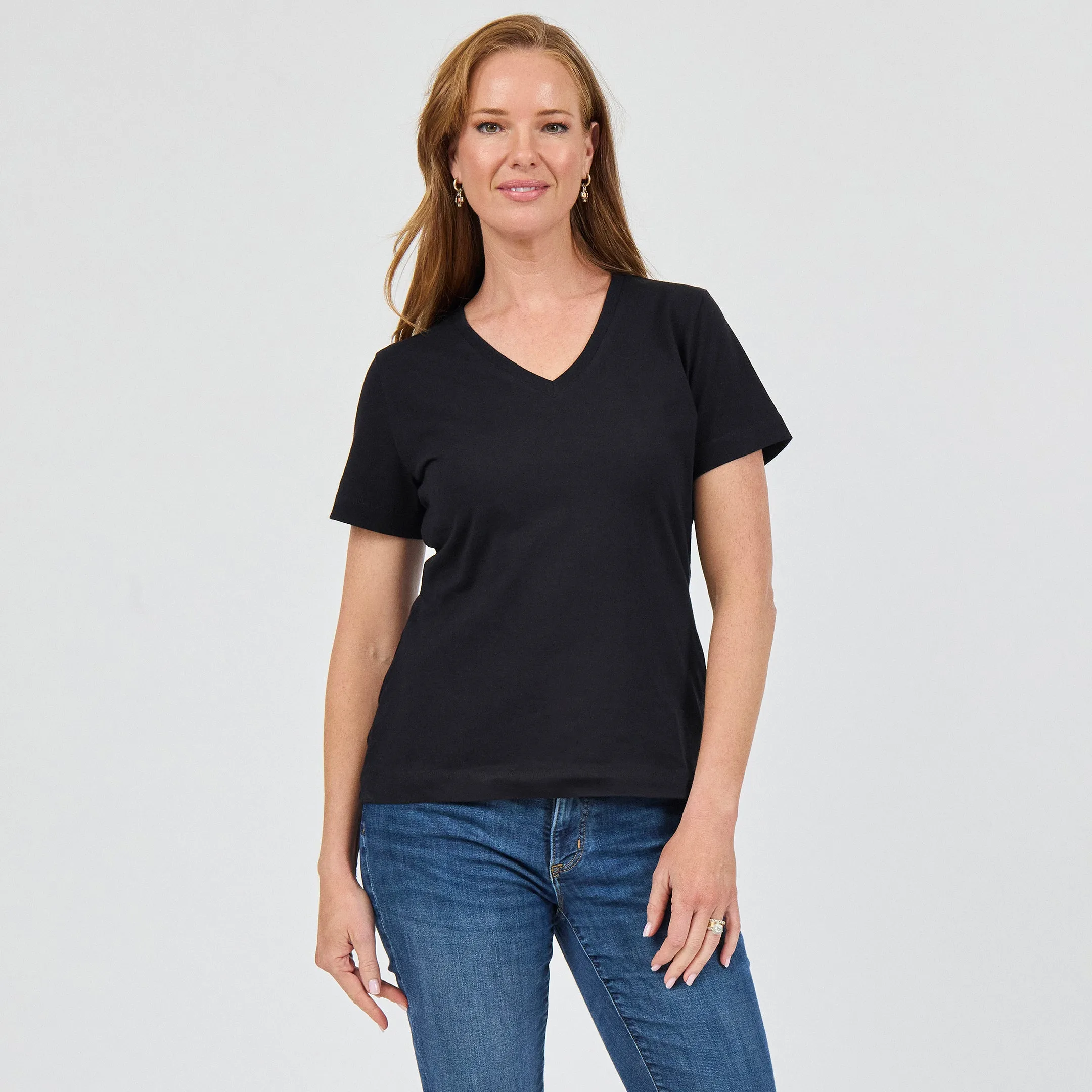 Effortless Fashion Comfy Top Heavy Cotton V-Neck Tee