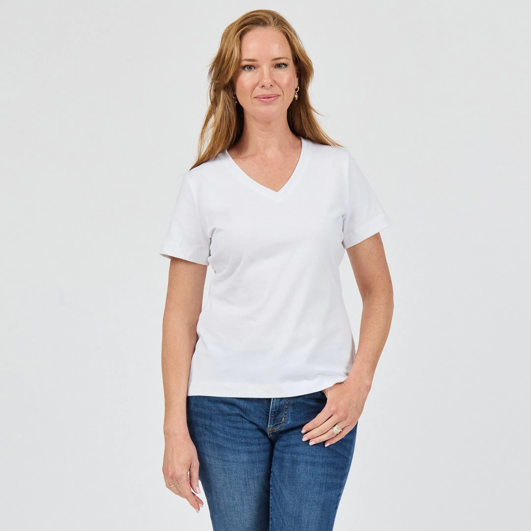 Heavy Cotton V-Neck Tee Comfort and Fit Low Environmental Impact