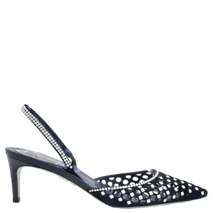 Good Traction luxe feel Rene Caovilla Carrie Crystal Embellished Slingback Pumps