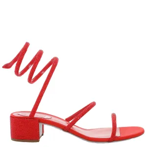 Block Heel Rene Caovilla Cleo Crystal-Embellished Sandals