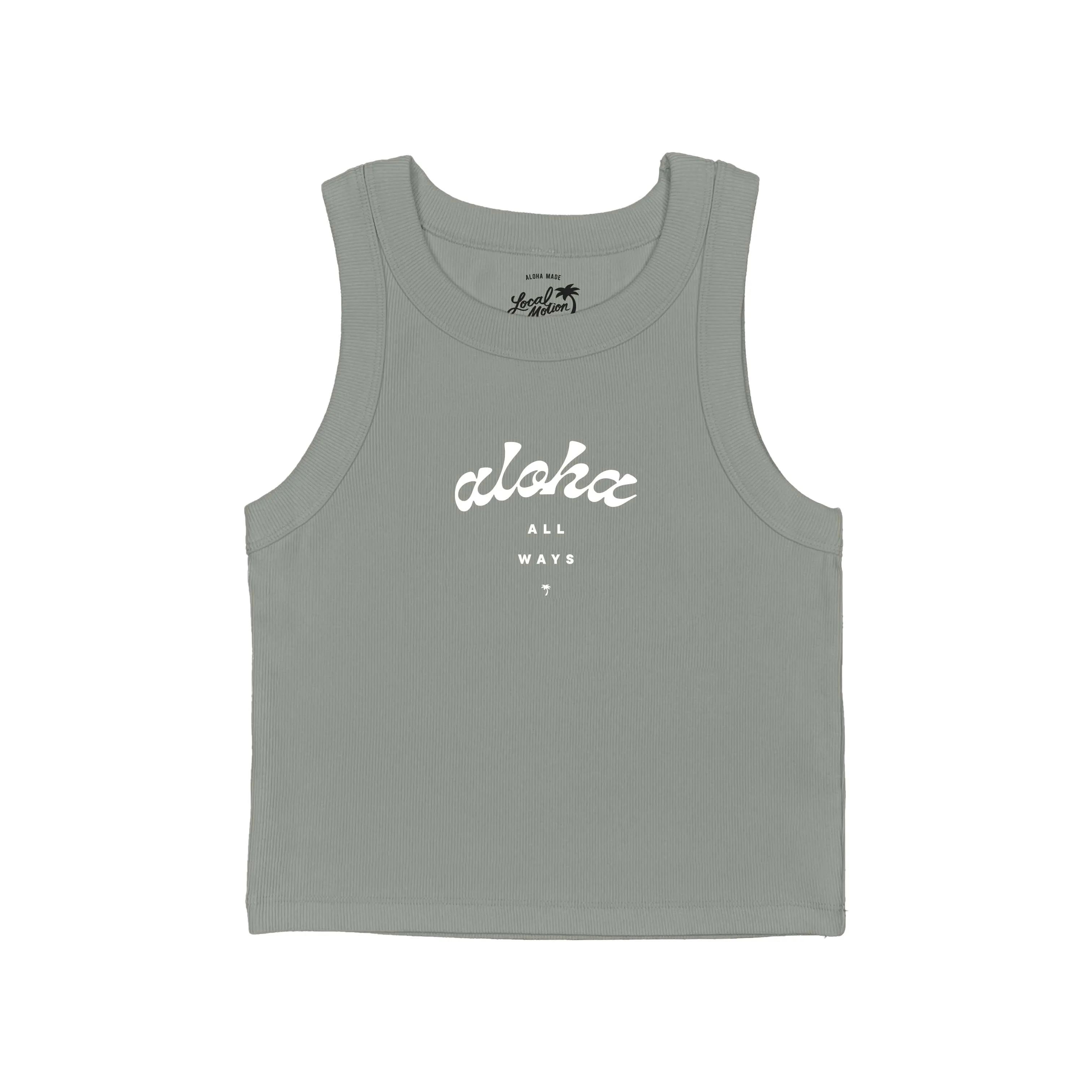 RETRO ALOHA CURVE RIB CROP TANK Fire resistant