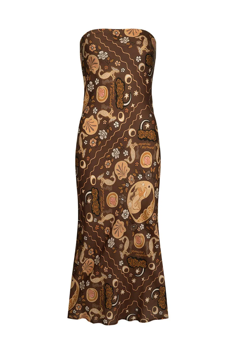 Aquarius Strapless Bias Dress Cozy Wearable Flexible Cut