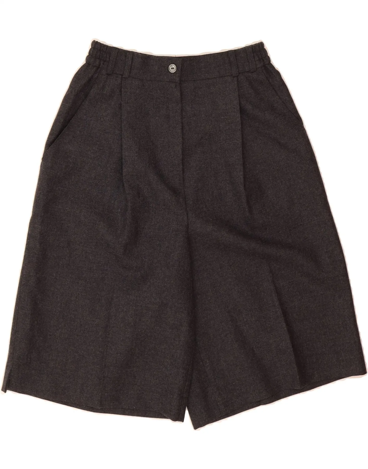 VINTAGE Womens High Waist Pegged Chino Shorts UK 12 Medium W26  Grey Non Iron