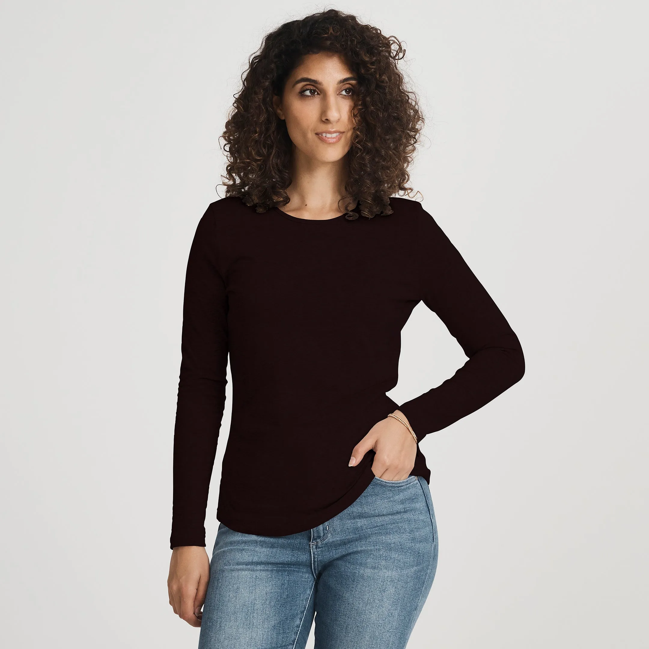 Relaxed fit style OekoTexCertified Hemp LS Crew Tee