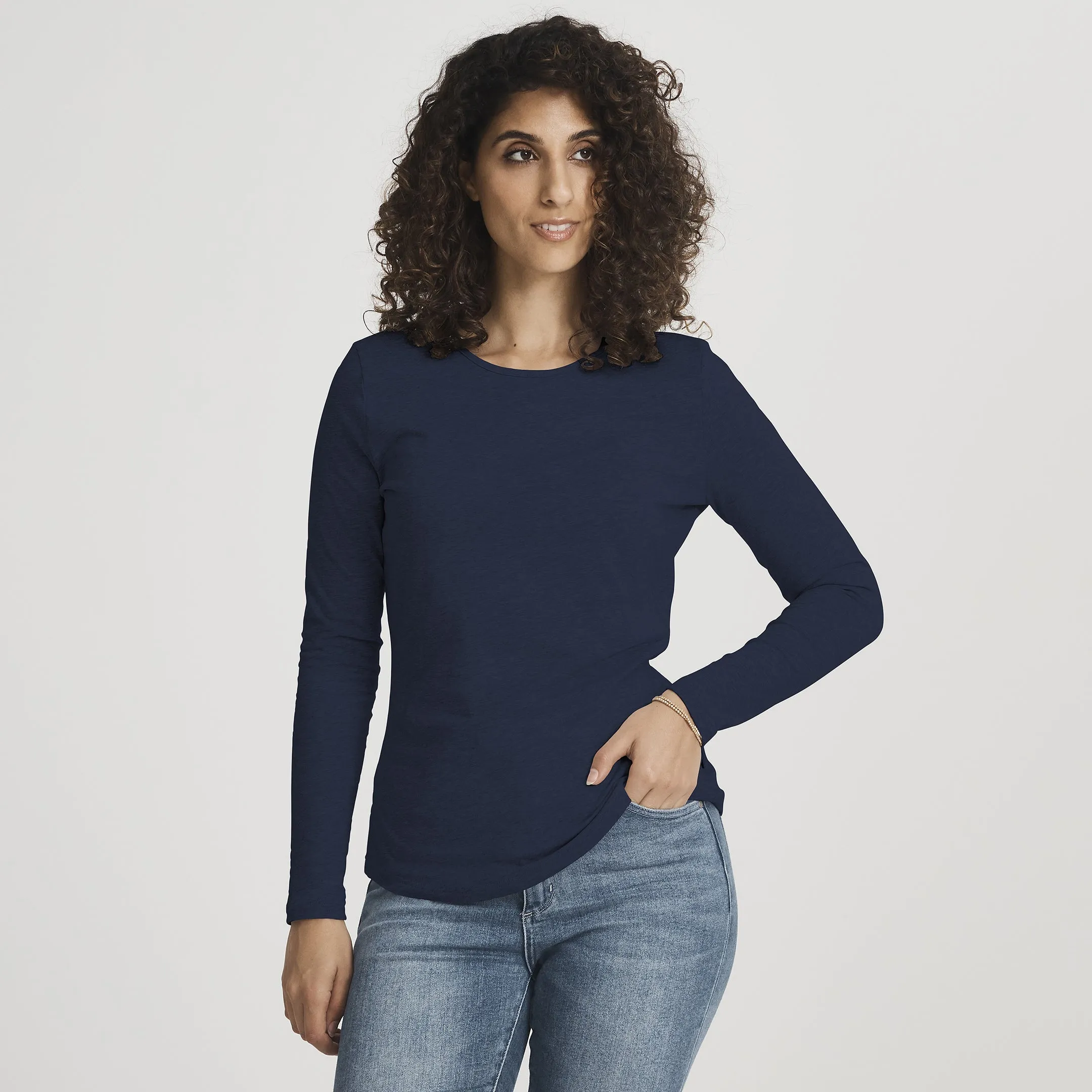 Holiday Style Sleek Performance Fit Hemp LS Crew Tee