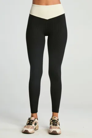 Ribbed Two Tone Dip Legging Quick stretch Anytime Wear