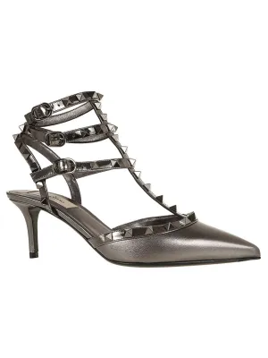 Sophisticated Edge Fashion Trends Rockstud Calfskin Black Smooth Calfskin Rockstud D??collet?? With Adjustable Straps