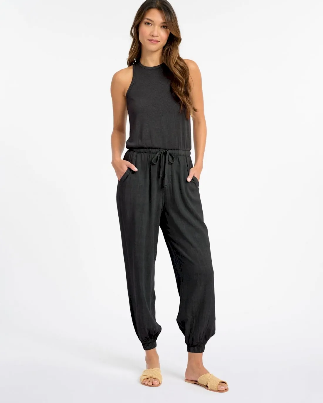 Empire Waist Fluid Fabric Zinnia Jumpsuit