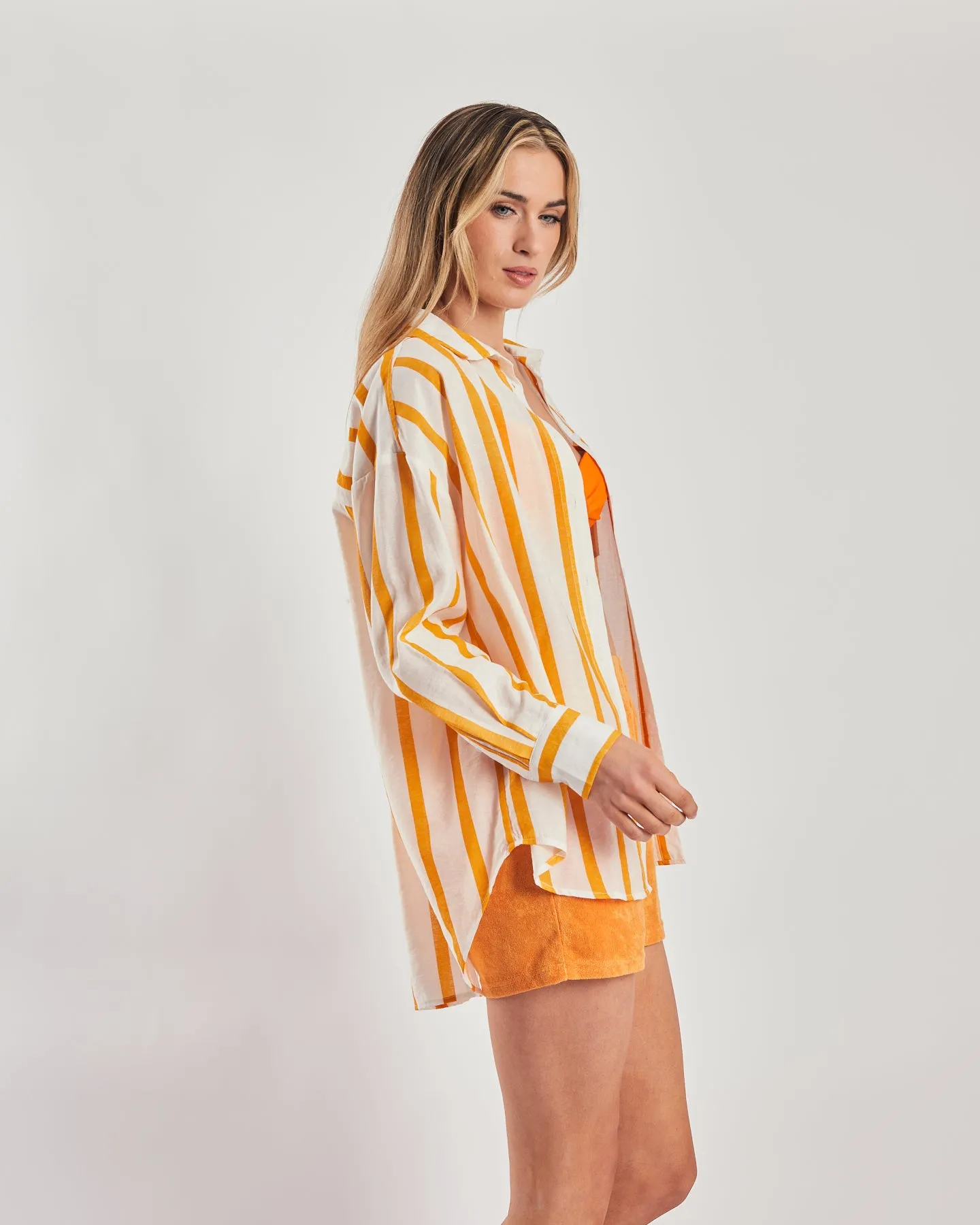AllSeasonWear All-Day Fit Sabra Shirt Orange Stripe