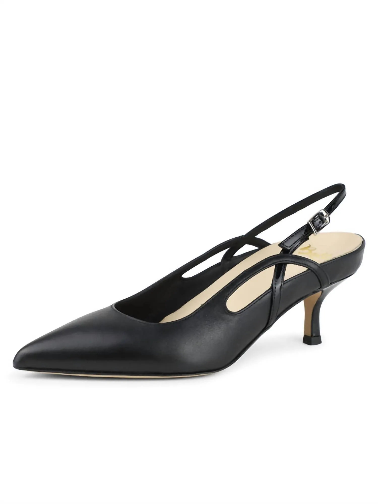Sadetta Pointed Toe Slingback In Black Leather Fashion Mood