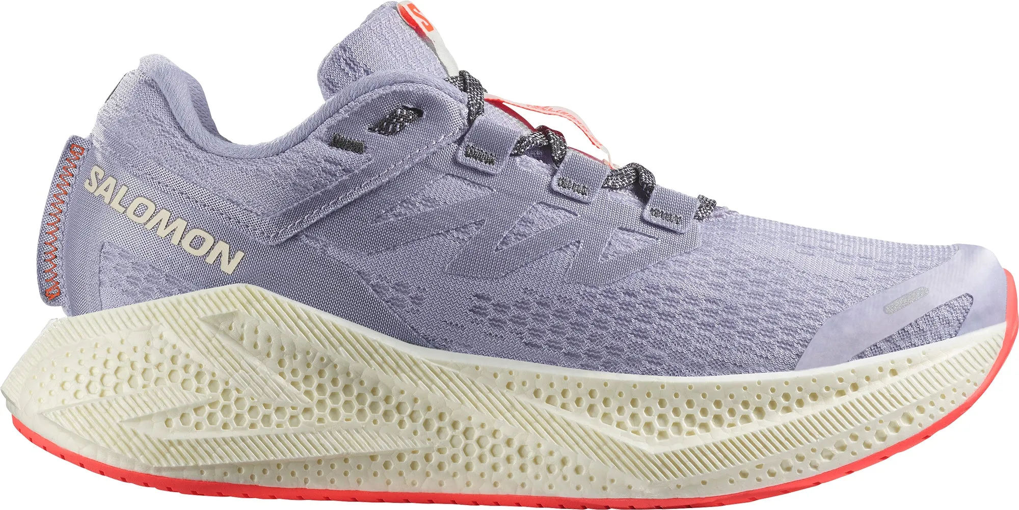 Salomon Aero Glide 3 Womens Running Shoes - Purple colorful running shoes Foot Shaped Toe Box