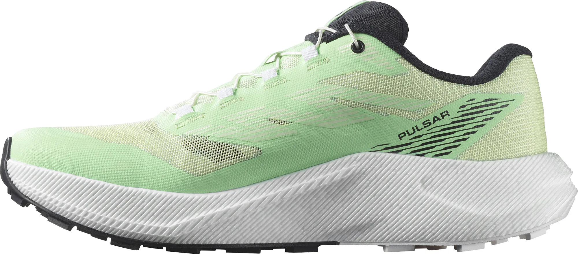 lateral support shoes Aerodynamic Toe Shape Salomon Pulsar Womens Trail Running Shoes - Green