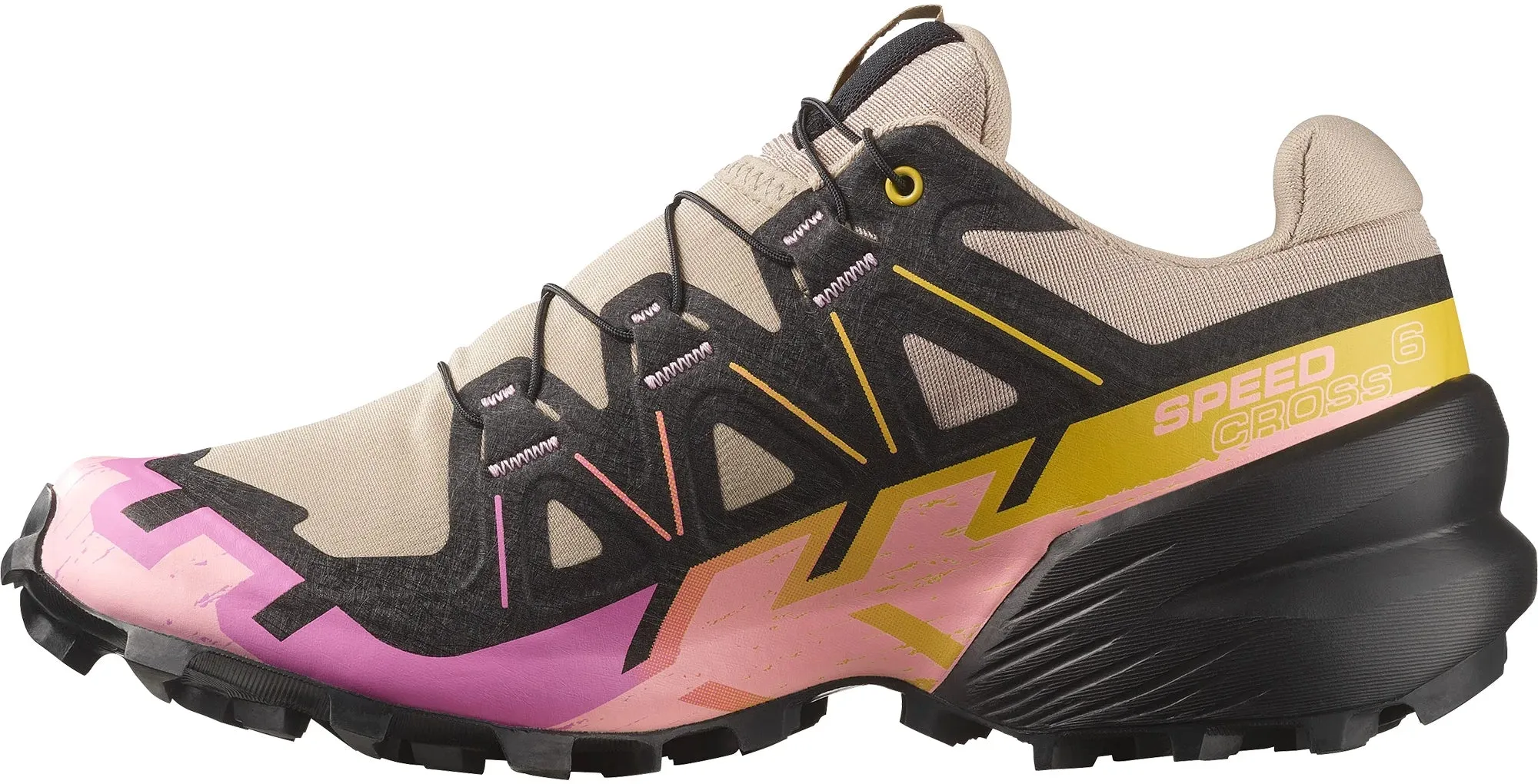 Salomon Speedcross 6 Womens Trail Running Shoes - Brown Reactive Rollbar Tech Lockdown Heel Support